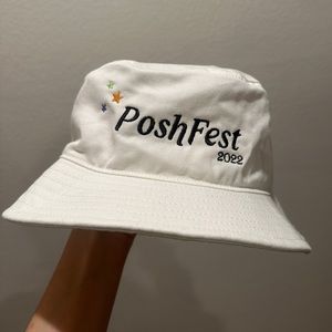 White PoshFest 2022 bucket hat